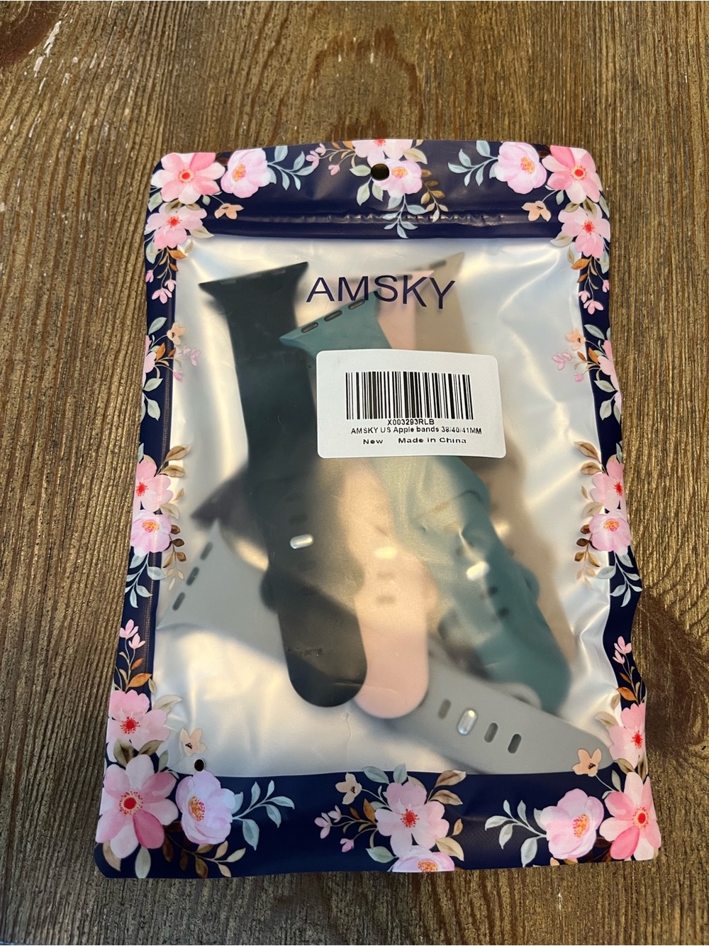 Silicone Apple Watch Band 6 in Black, Pink, and Teal